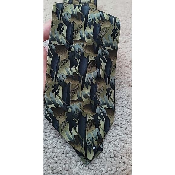 VTG J. Garcia Oak Tree Collection Abstract Silk Tie Green Blue 100% Silk 58 x 4 - Picture 2 of 6